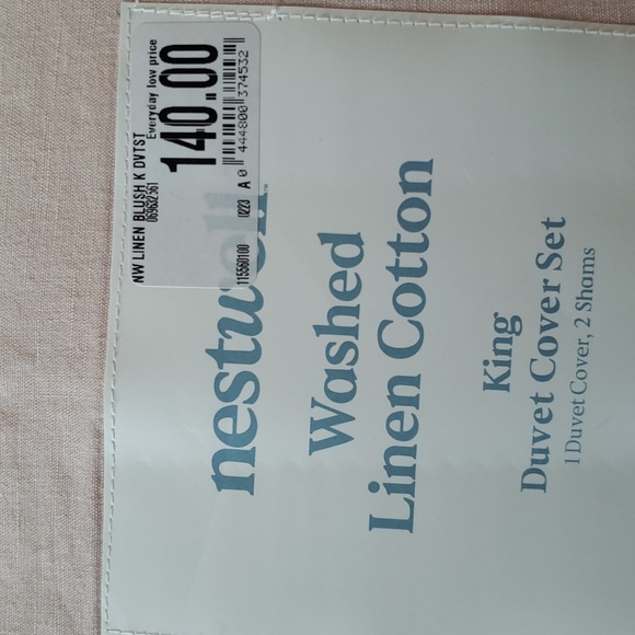 ❤️B2G1 FREE Nestwell® Washed Linen Cotton 3-Piece King Duvet Cover Set,Blush - Picture 14 of 14